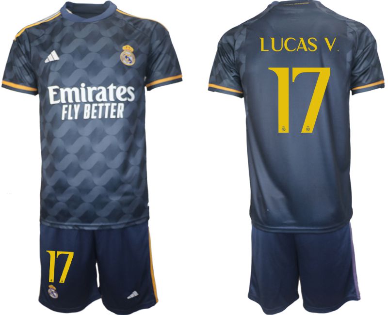 Men 2023-2024 Club Real Madrid away blue #17 Soccer Jersey->real madrid jersey->Soccer Club Jersey